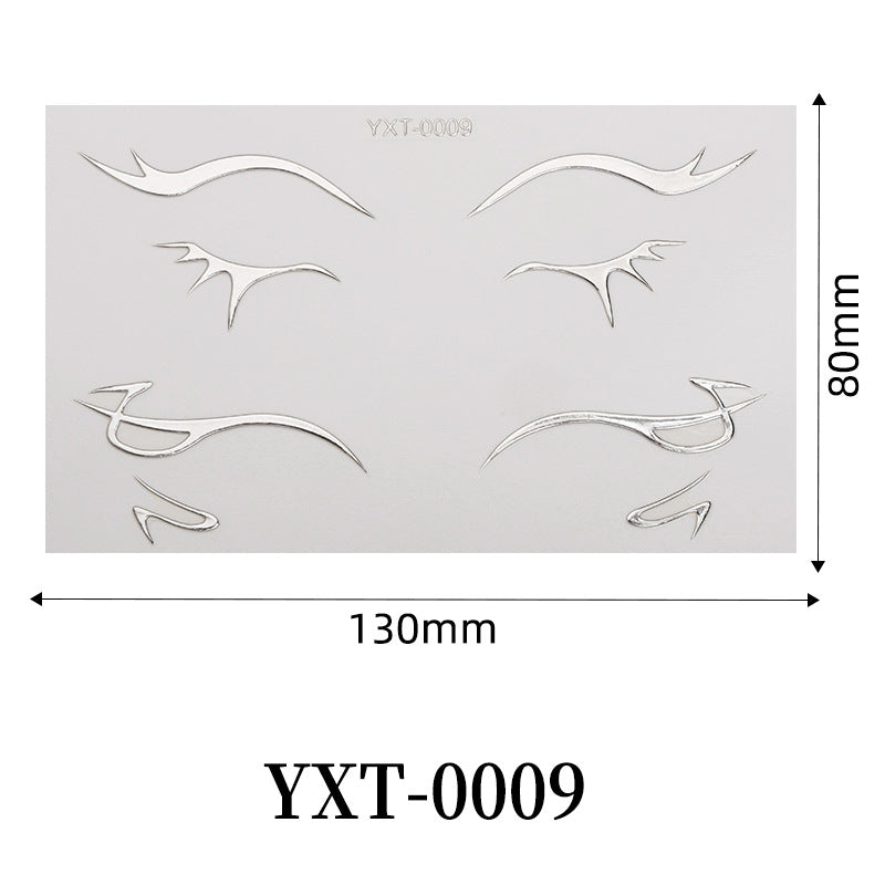 Gold Metallic Eyeliner Makeup Stickers