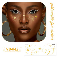 Gold Metallic Face Makeup Stickers