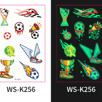 Glow-in-the-Dark Football Fan Temporary Tattoo Stickers