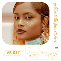 Gold Metallic Face Makeup Stickers