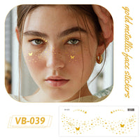Gold Metallic Face Makeup Stickers