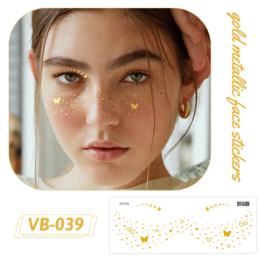 Gold Metallic Face Makeup Stickers