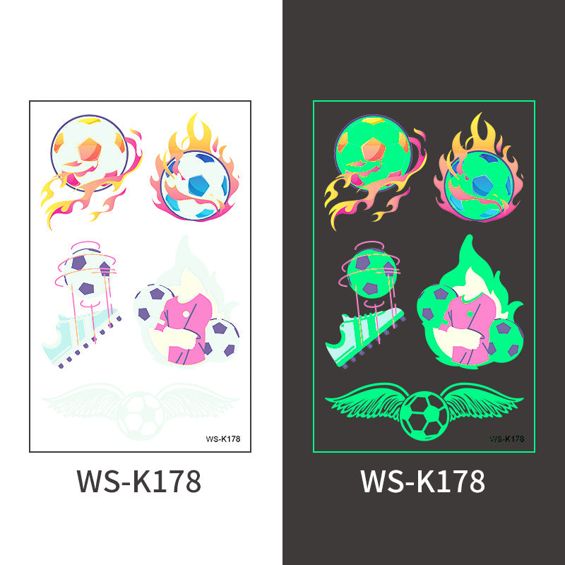 Glow-in-the-Dark Soccer Fan Temporary Tattoo Stickers