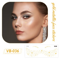 Gold Metallic Face Makeup Stickers