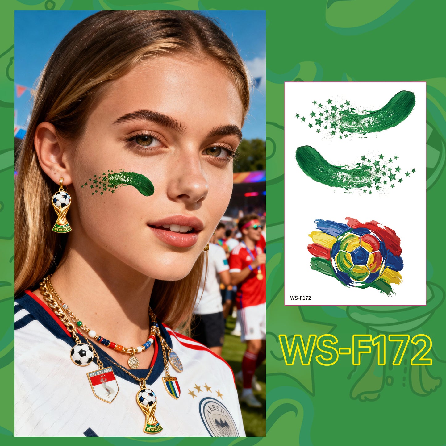 Soccer Fan Temporary Tattoo Stickers
