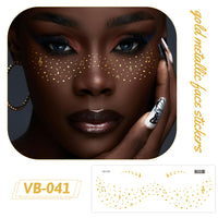 Gold Metallic Face Makeup Stickers
