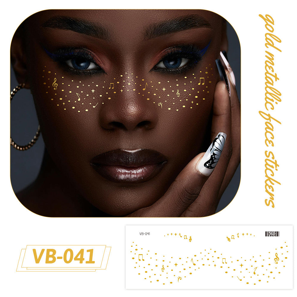 Gold Metallic Face Makeup Stickers