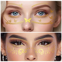 Gold Butterfly Eye Chain Makeup Stickers