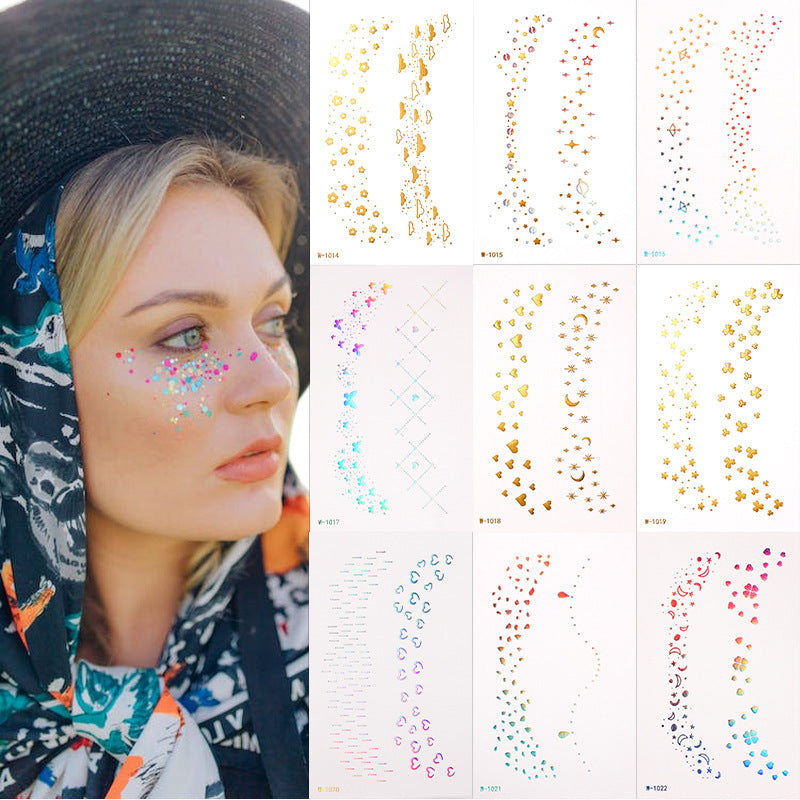 Metallic Star & Moon Face Makeup Stickers