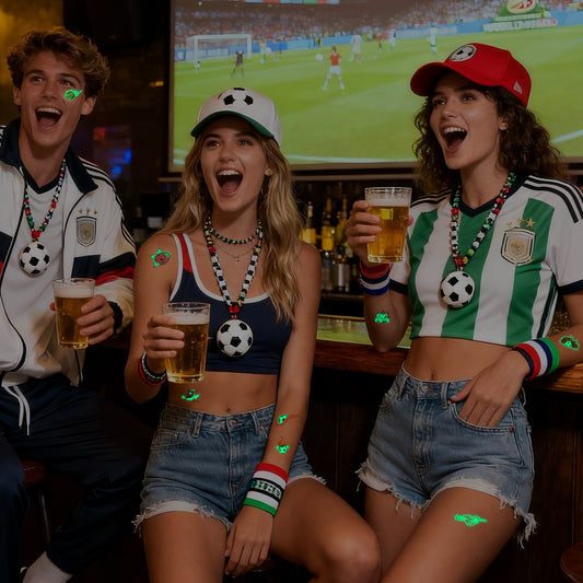 Glow-in-the-Dark Football Fan Temporary Tattoo Stickers