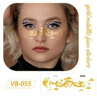 Gold Metallic Face Makeup Stickers