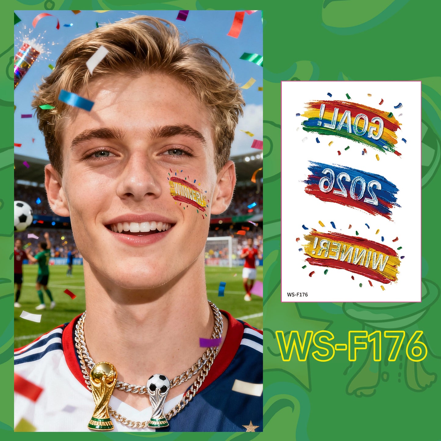 Soccer Fan Temporary Tattoo Stickers