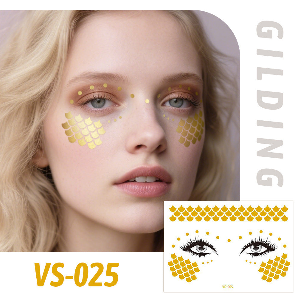 Gold Metallic Star Face&Eye Makeup Stickers