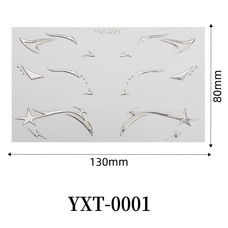 Gold Metallic Eyeliner Makeup Stickers