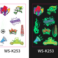 Glow-in-the-Dark Football Fan Temporary Tattoo Stickers