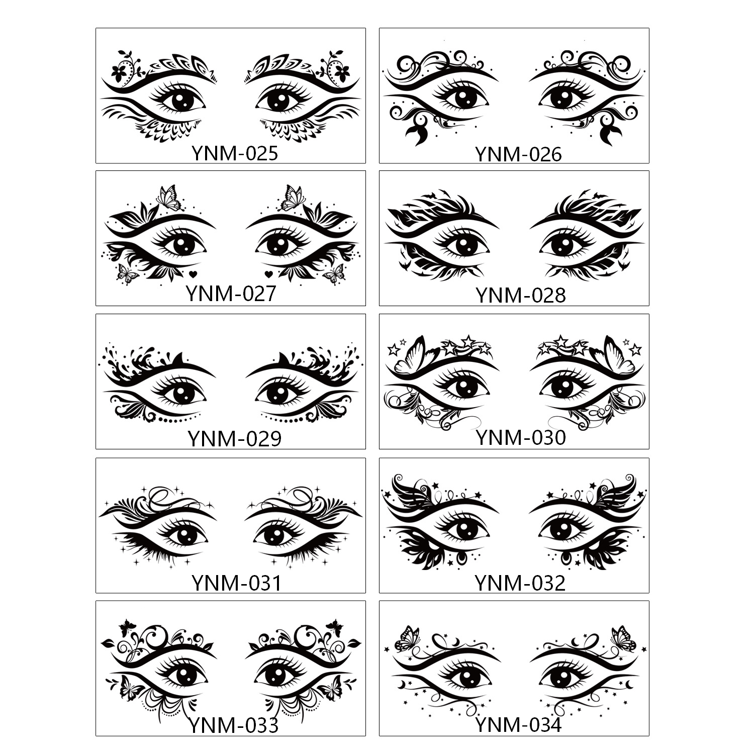 Black Gothic Lace Eye Makeup Stickers