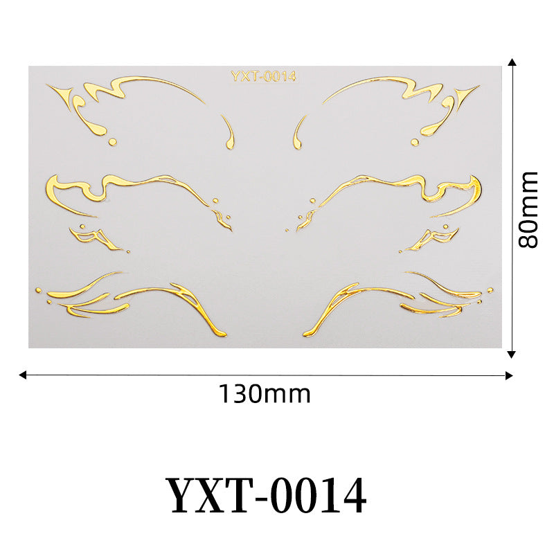 Gold Metallic Eyeliner Makeup Stickers