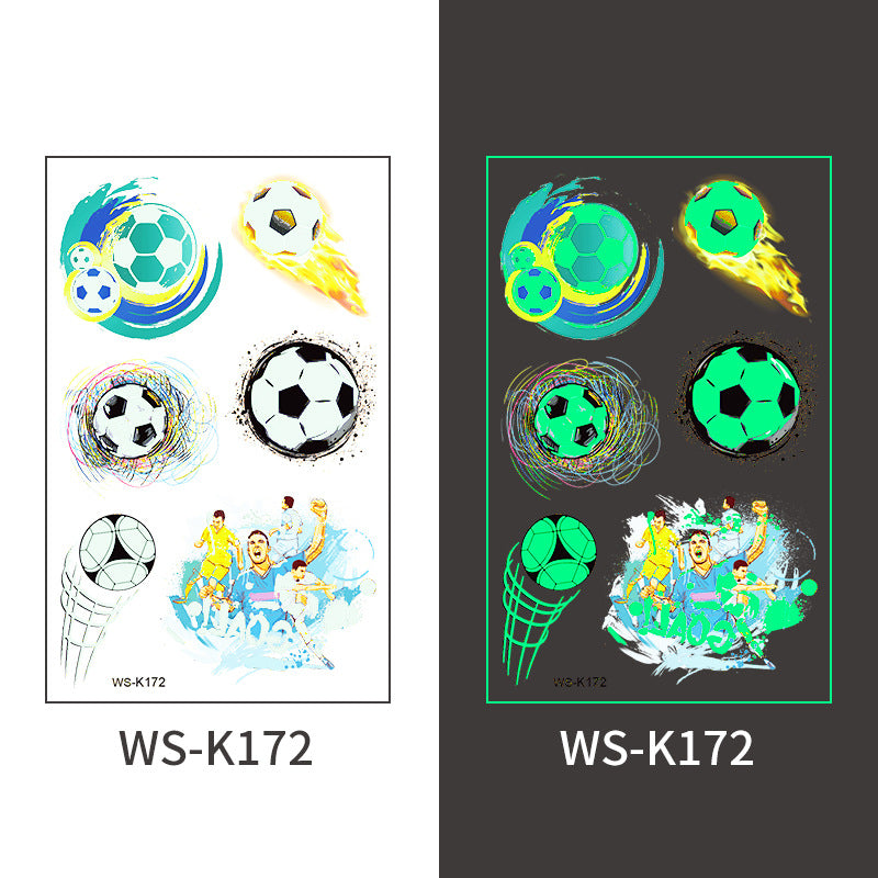Glow-in-the-Dark Soccer Fan Temporary Tattoo Stickers