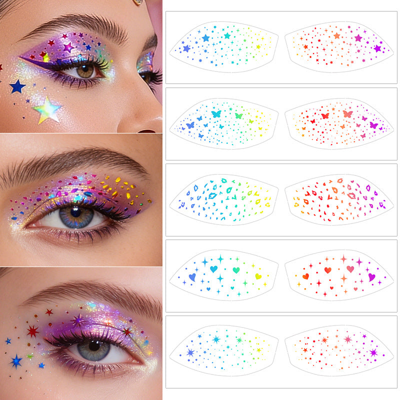 Rainbow Glitter Eye Makeup Stickers