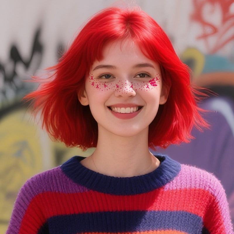 Pink Heart Faux Freckle Face Makeup Stickers