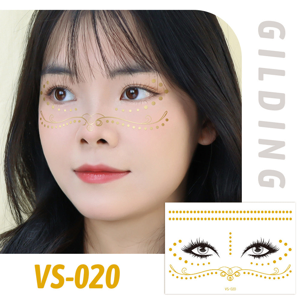 Gold Metallic Star Face&Eye Makeup Stickers