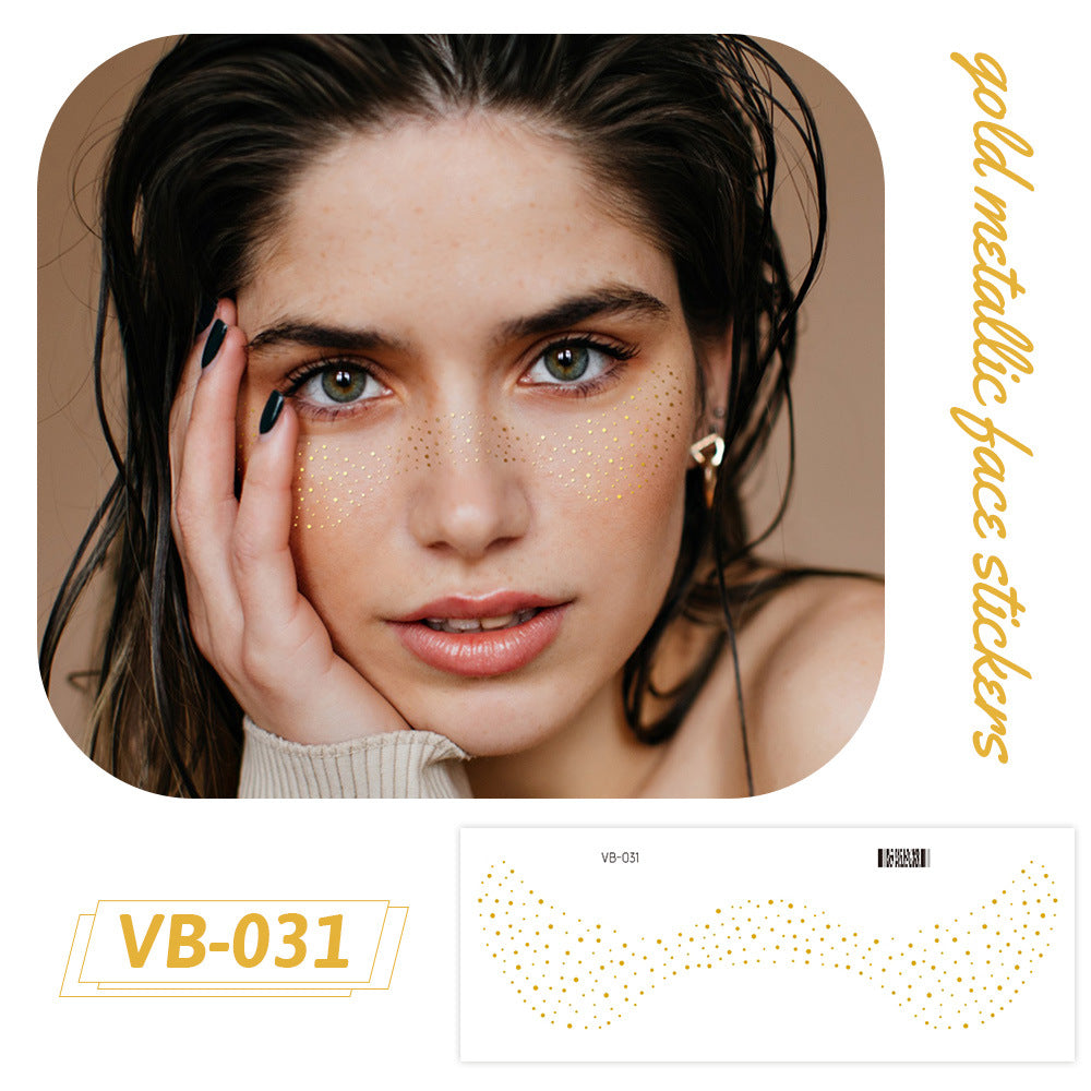 Gold Metallic Face Makeup Stickers