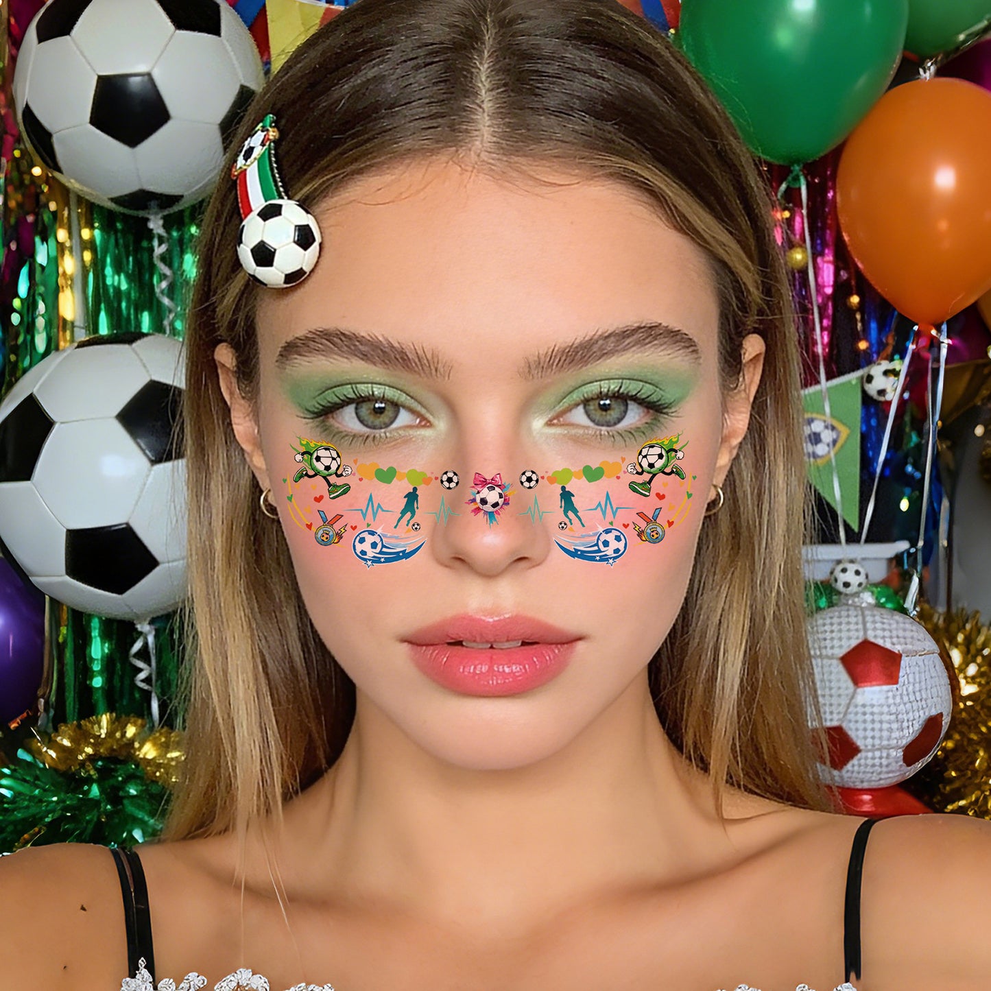 Soccer Fan Face Makeup Stickers