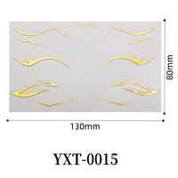 Gold Metallic Eyeliner Makeup Stickers