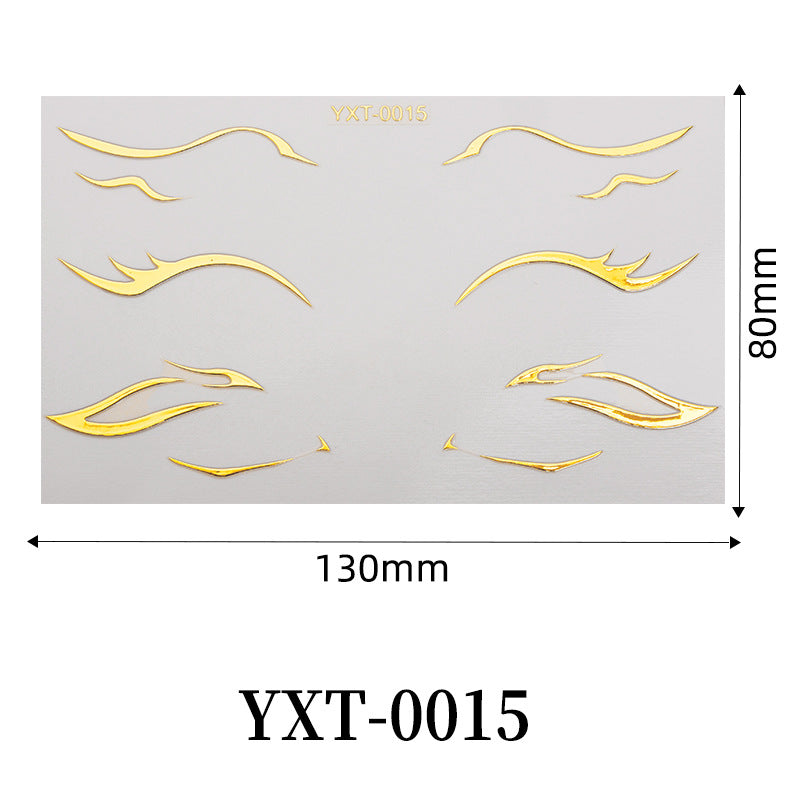 Gold Metallic Eyeliner Makeup Stickers