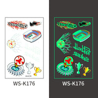 Glow-in-the-Dark Soccer Fan Temporary Tattoo Stickers