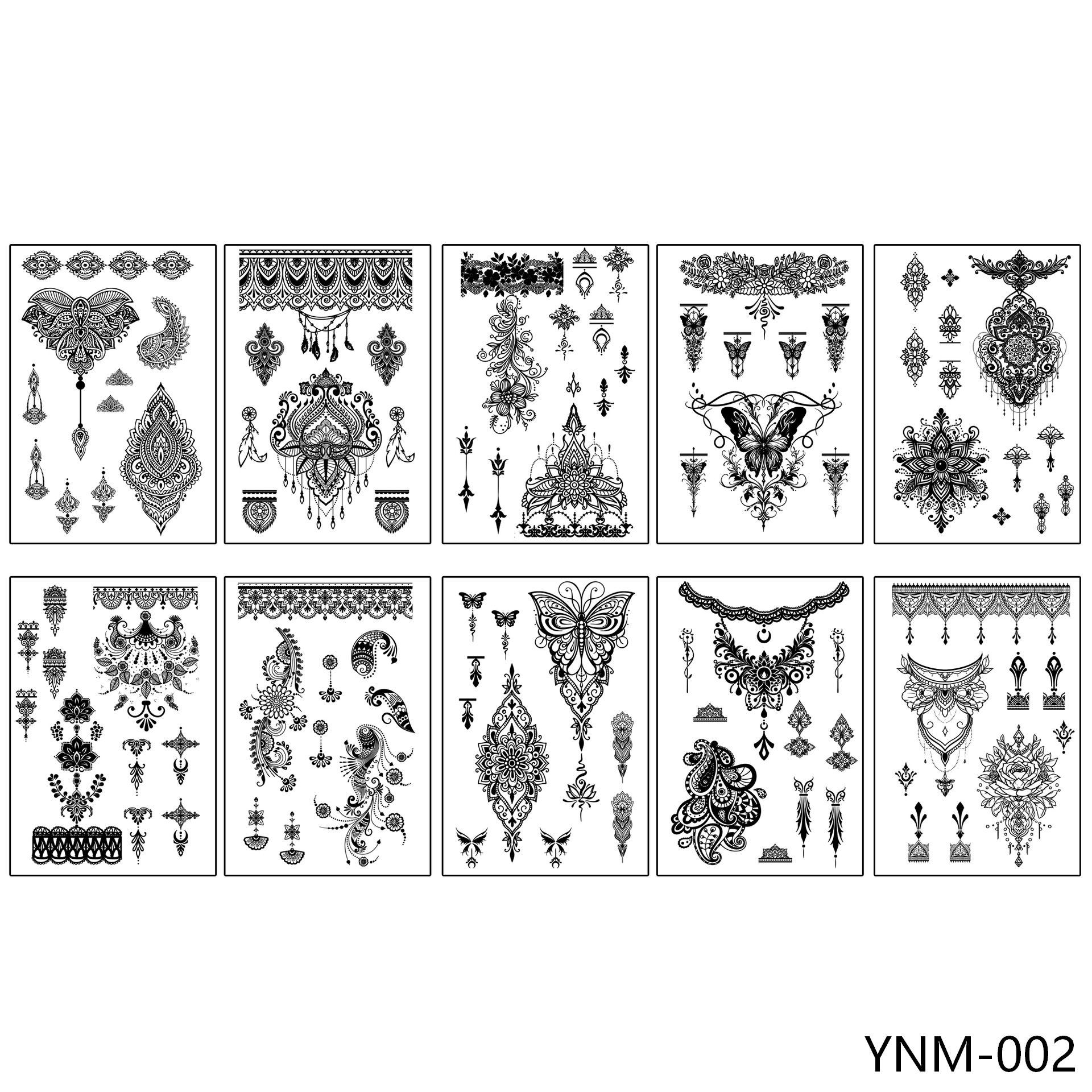 Henna Style Temporary Body Tattoo Stickers