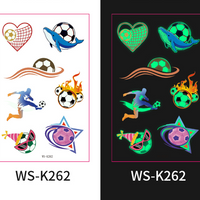 Glow-in-the-Dark Football Fan Temporary Tattoo Stickers