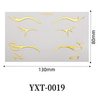 Gold Metallic Eyeliner Makeup Stickers