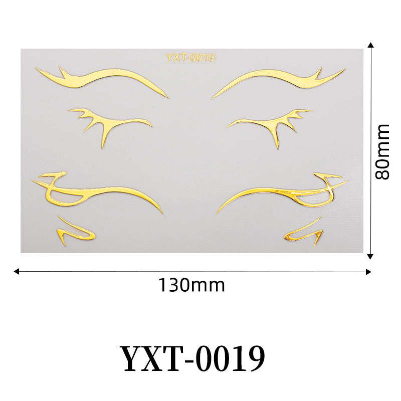 Gold Metallic Eyeliner Makeup Stickers
