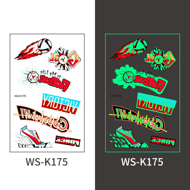 Glow-in-the-Dark Soccer Fan Temporary Tattoo Stickers