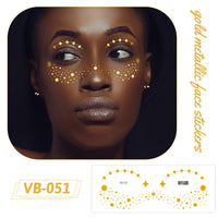 Gold Metallic Face Makeup Stickers