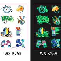 Glow-in-the-Dark Football Fan Temporary Tattoo Stickers