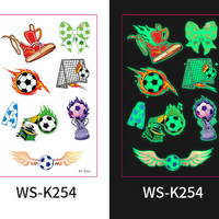 Glow-in-the-Dark Football Fan Temporary Tattoo Stickers