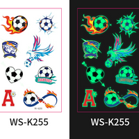 Glow-in-the-Dark Football Fan Temporary Tattoo Stickers