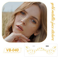 Gold Metallic Face Makeup Stickers