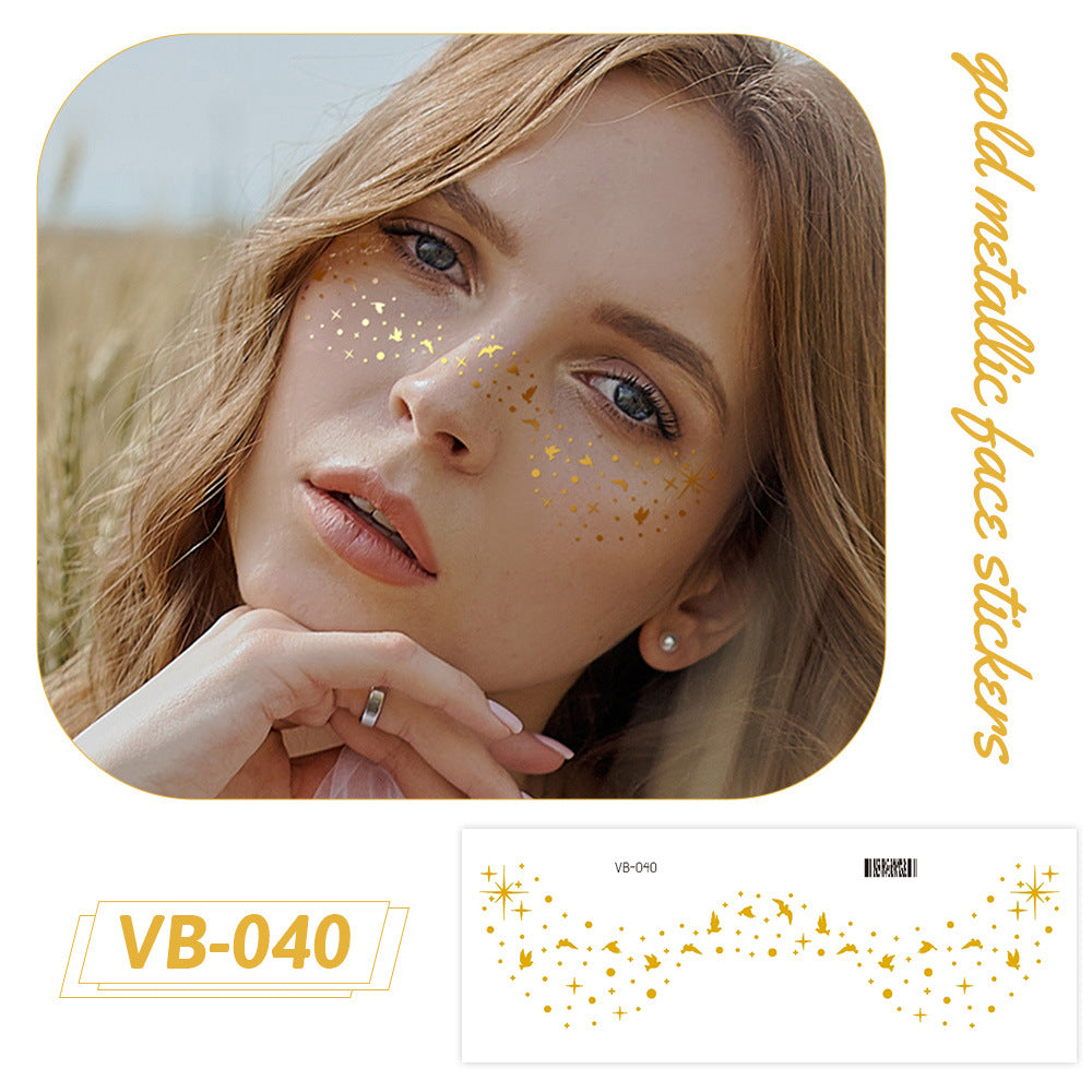 Gold Metallic Face Makeup Stickers
