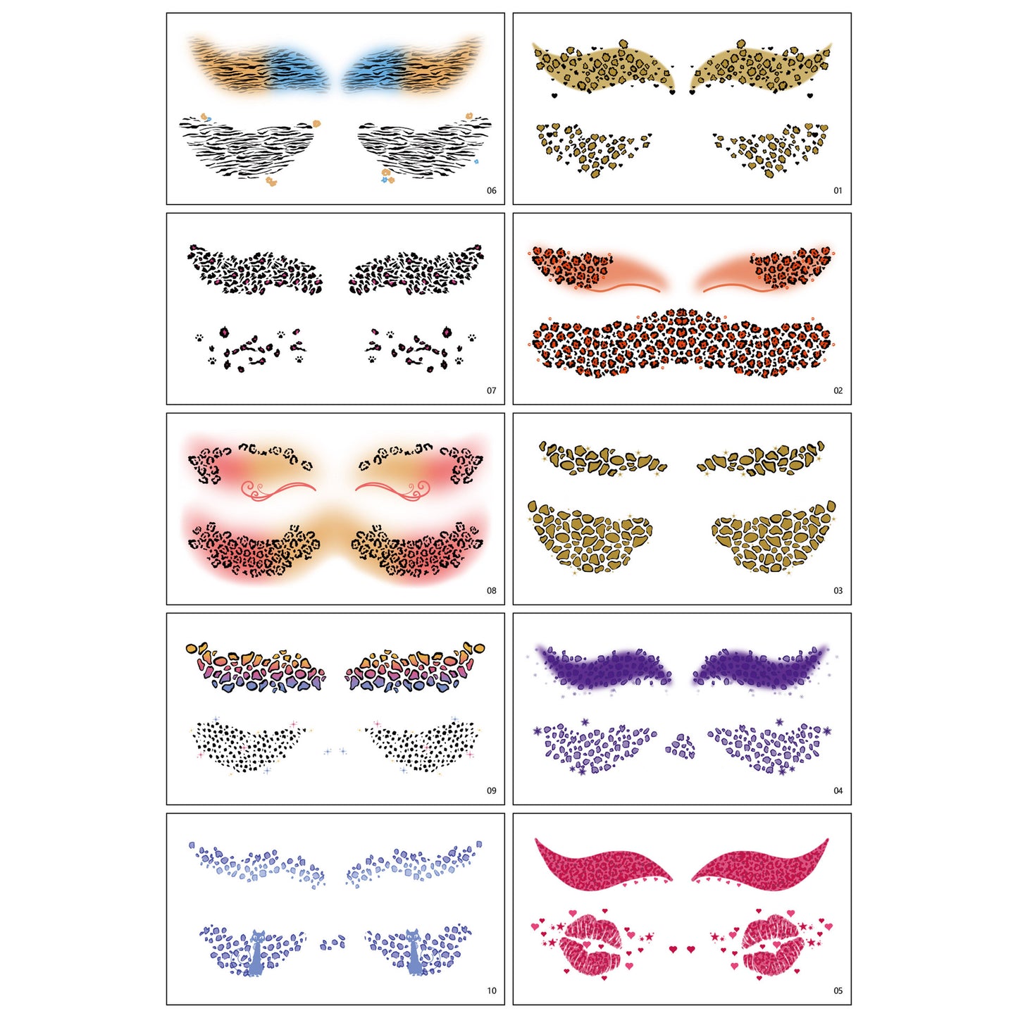 Leopard Print Face & Eye Makeup Stickers