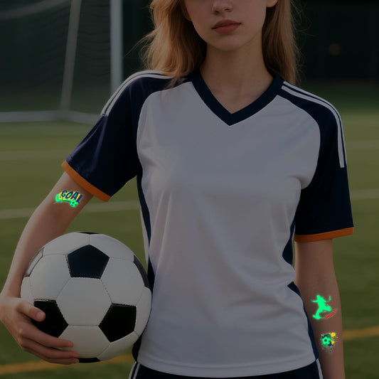 Glow-in-the-Dark Soccer Fan Temporary Tattoo Stickers