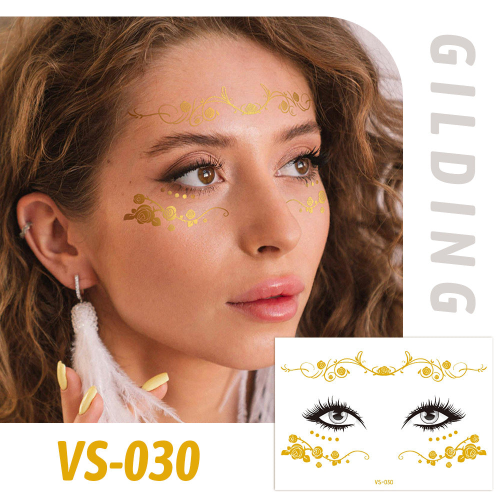 Gold Metallic Star Face&Eye Makeup Stickers