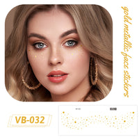 Gold Metallic Face Makeup Stickers