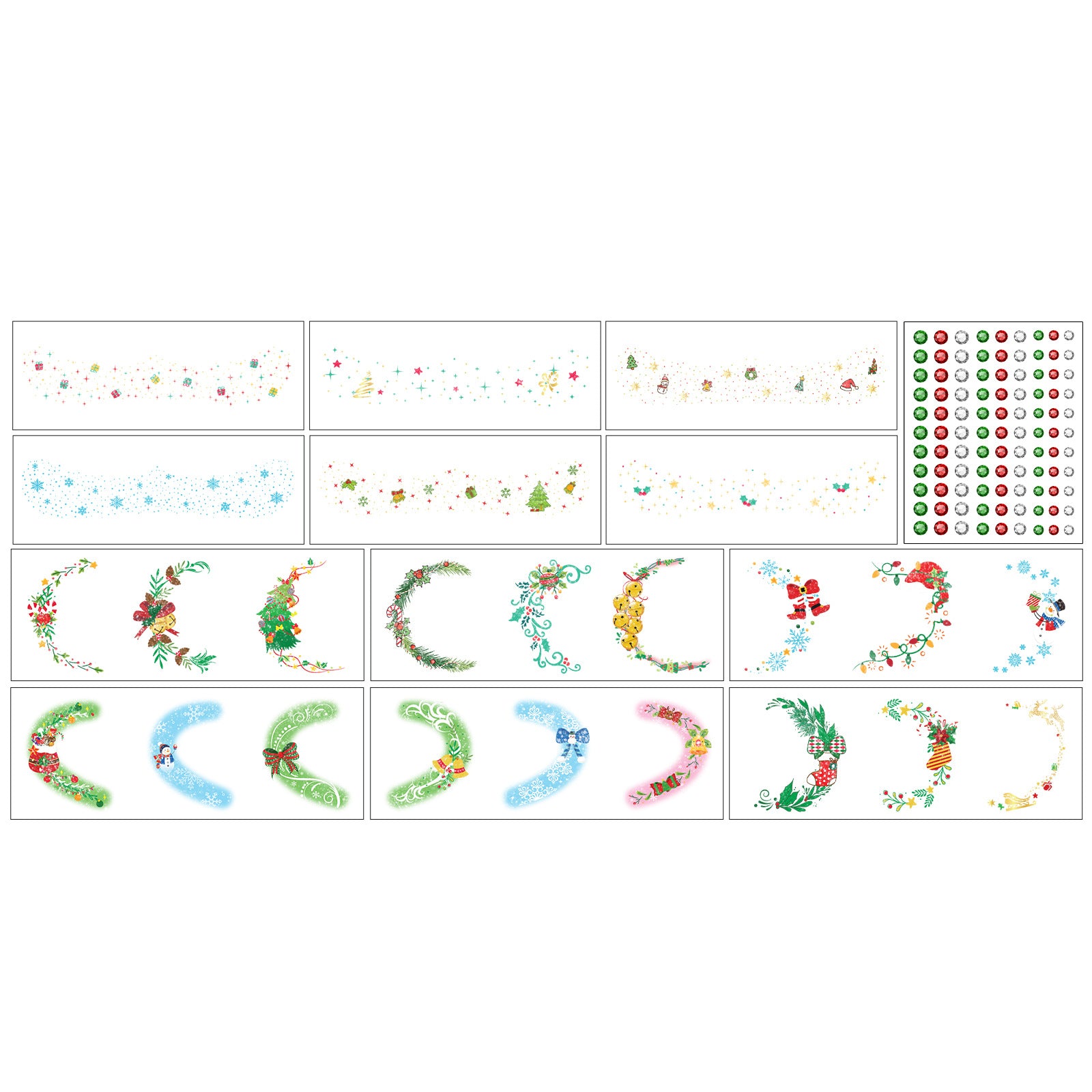 Sparkling Christmas Face Makeup Stickers
