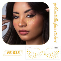 Gold Metallic Face Makeup Stickers