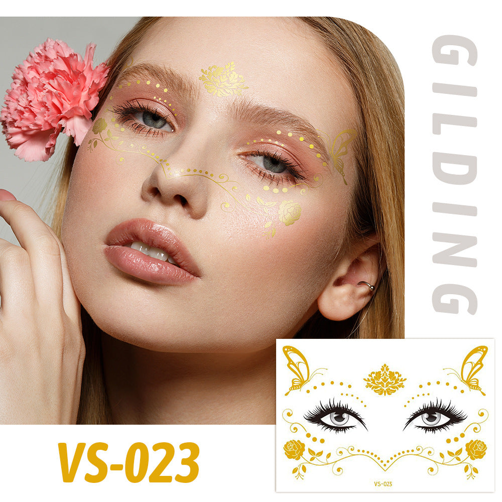 Gold Metallic Star Face&Eye Makeup Stickers