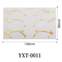 Gold Metallic Eyeliner Makeup Stickers