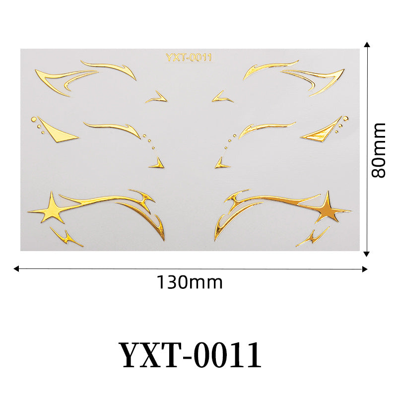 Gold Metallic Eyeliner Makeup Stickers